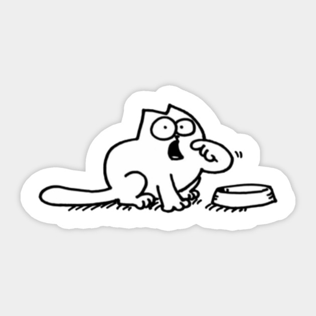 Hungry Simons Cat Sticker Teepublic Au