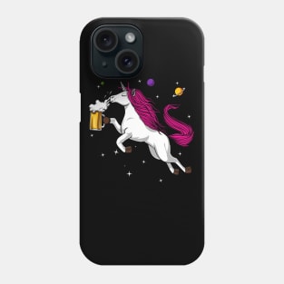 Unicorn Drinking Beer Phone Case