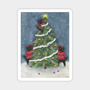 Cats Fishy Christmas Tree Magnet