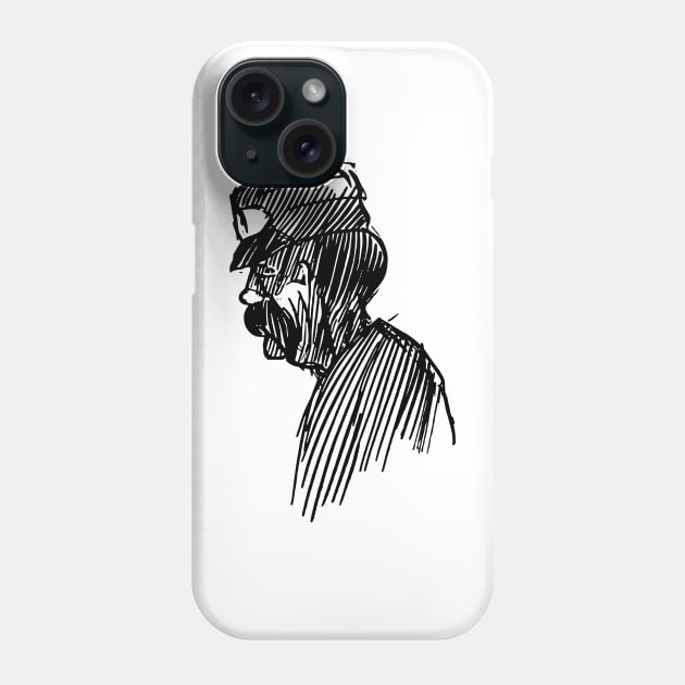 Conductor Sketch Side Phone Case by xam