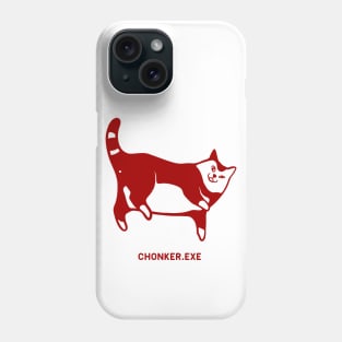 Cat exe has stopped working. Cute chonker laying on the floor in red ink Phone Case