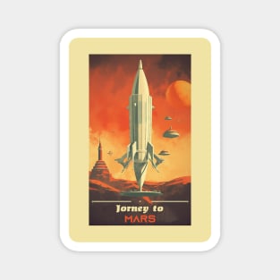 Mars Adventure Vintage Travel Poster Magnet