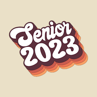 Retro Groovy 70s 3D Lettering Senior 2023 T-Shirt