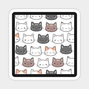 Cute Cat Faces Magnet