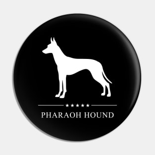 Pharaoh Hound Dog White Silhouette Pin