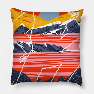 Pink Landscape Pillow