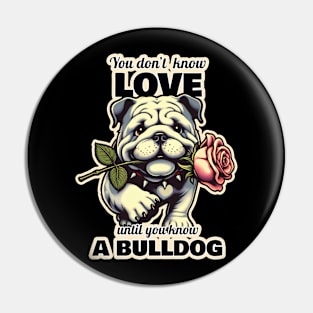 Bulldog Valentine"s day Pin