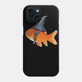 Funny Brave Goldfish Pretending to be a Shark Phone Case