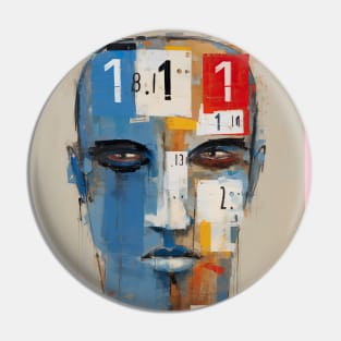 Numerology 111 Man Abstract Art Pin