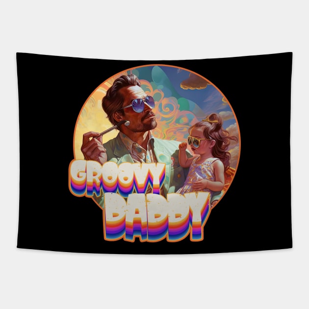 Groovy Daddy and Daughter Shades design Tapestry by DanielLiamGill