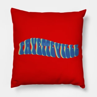 Fayetteville Arkansas Warped Text Design Pillow