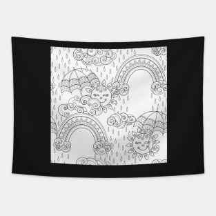 Noncolored Fairytale Weather Forecast Print Tapestry