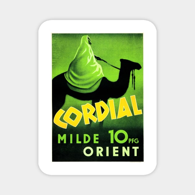 CORDIAL MILDE ORIENT 10PFG Bedouin Riding Camel German Cigarettes Advertising Magnet by vintageposters