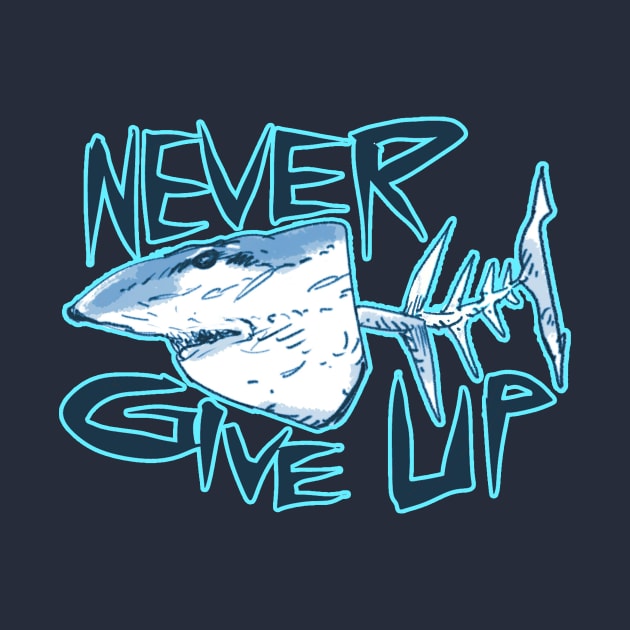 never give up great white shark by anticute