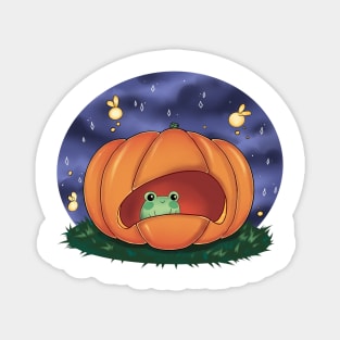 Spooky season frog in a pumpkin Magnet