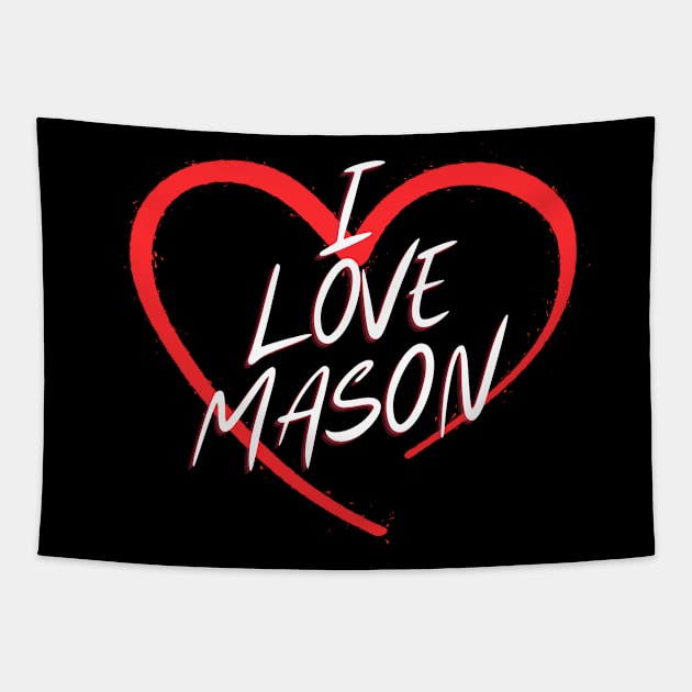 I Love Mason Tapestry by Jabir