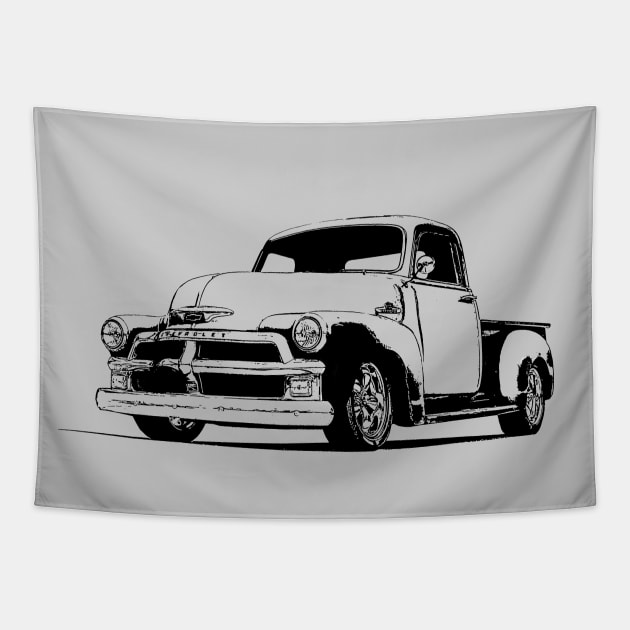 1954 Chevy 3100 - stylized Tapestry by mal_photography