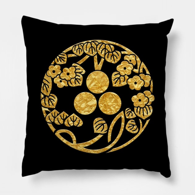 Japanese Mon Kaki Edamaru Pillow by Takeda_Art