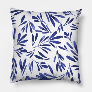 Blue Leaves Pattern Pillow