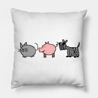 Pixelart Cute Animals Cat Pig Dog Pillow