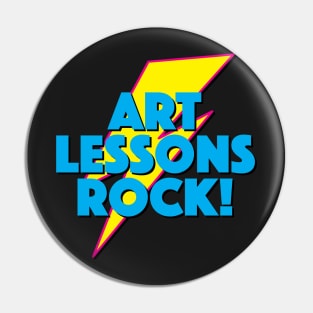 ART LESSONS ROCK! LIGHTNING LOGO SLOGAN FOR TEACHERS, LECTURERS ETC Pin