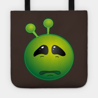 Funny Alien Monster ET Extraterrestrial Martian Green Man Emoji for Women, Men and Kids 13 Tote