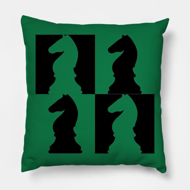Chess knights Pillow by William Faria