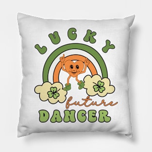 Lucky Future Dancer for Kids, St. Patricks Day Kids Gift, Future Dancer Star, Lucky Shamrock, Rainbow Lucky Future Dancer Kids Pillow