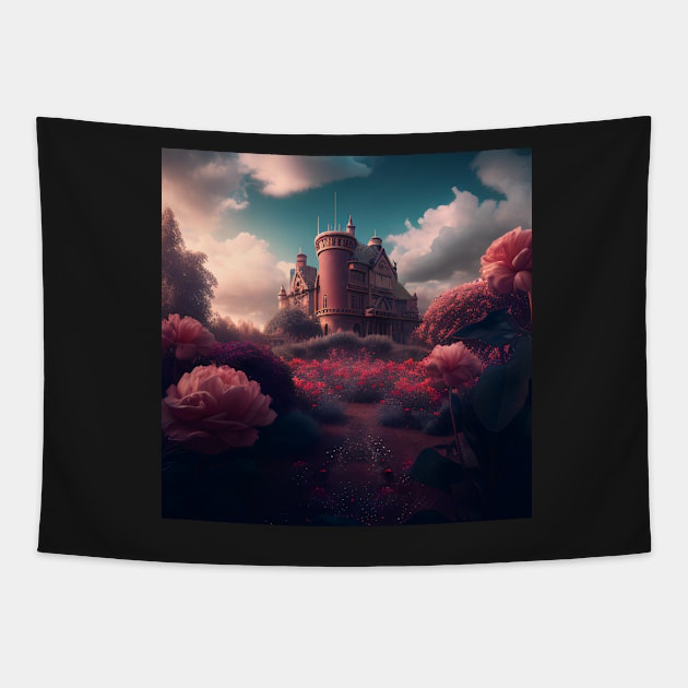 Hilltop Haven Tapestry by D3monic