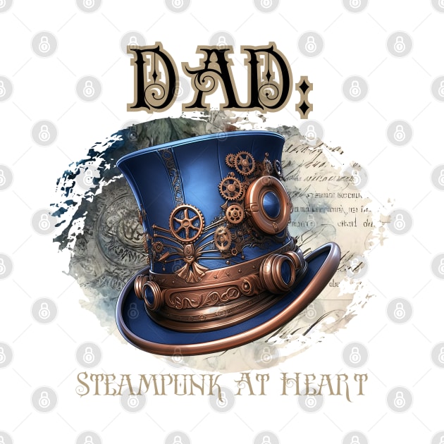 Dad: Steampunk At Heart Top Hat - Golden Version by Té de Chocolate