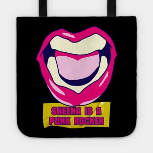 the lips of punk rocker girl and tape Tote