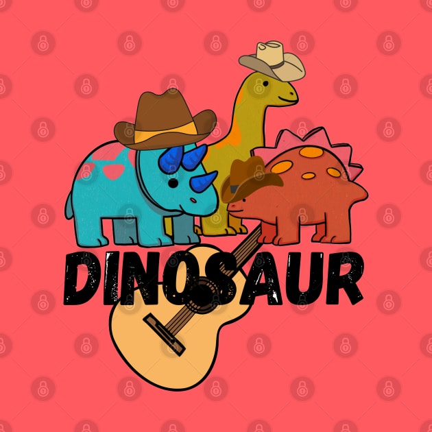 Dinosaur Country Music Cowboys by Pearlie Jane Creations