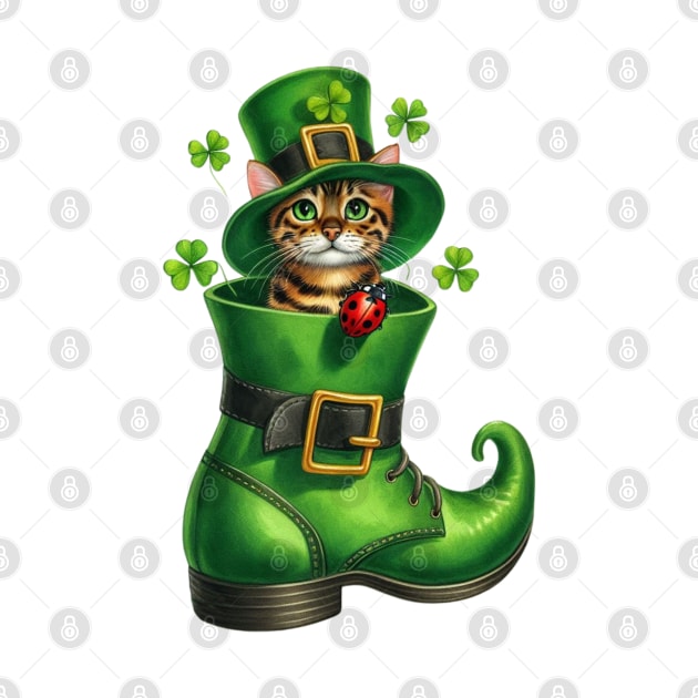 Bengal Cat Shoes For Patricks Day by Chromatic Fusion Studio