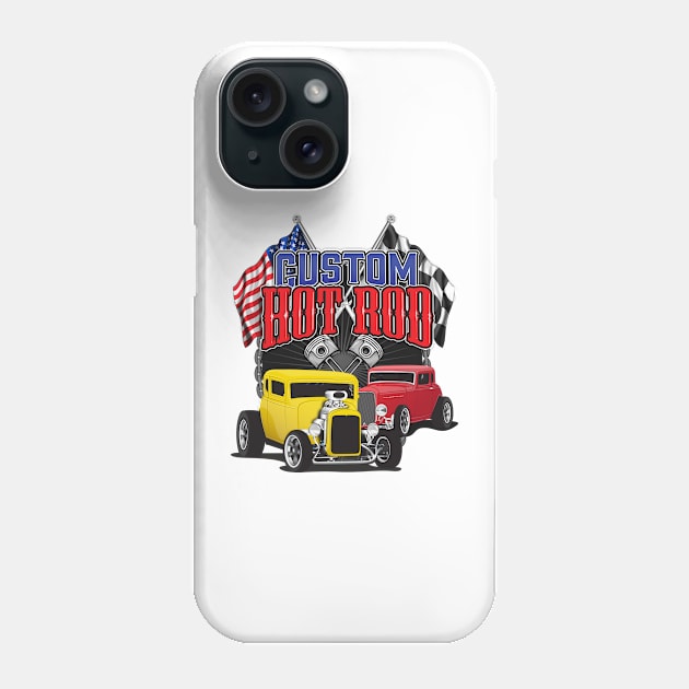 Custom Hotrod Muscle Car 32 chevy coupe ford five window Phone Case by RPM-ART