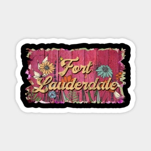 Classic Lauderdale Personalized Flowers Proud Name Magnet