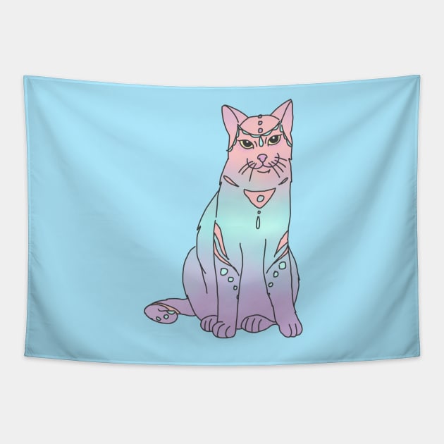 boho cat ombre pastel grunge tumblr Tapestry by bigkidult