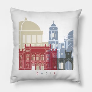 Cadiz skyline poster Pillow