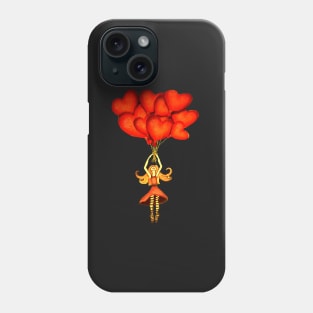 Flying High with my Heart-Shaped Balloons Phone Case