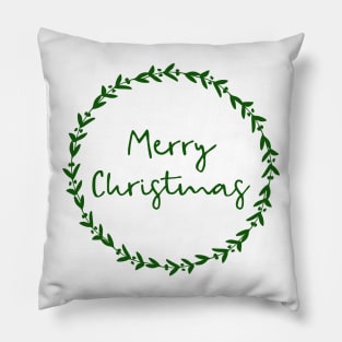 Merry Christmas Wreath Pillow