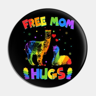 Free Mom Hugs Llama LGBT Pride Pin