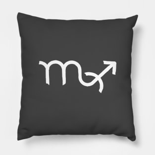 Scorpio and Sagittarius Double Zodiac Horoscope Signs (White) Pillow