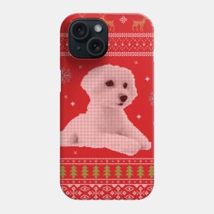 Maltipoo Ugly Christmas Sweater in Red Phone Case