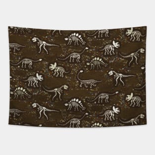 Dinosaur Fossils pattern - brown Tapestry