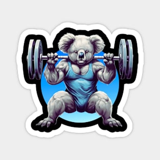 take the risk or loose the chance - powerlifting koala Magnet