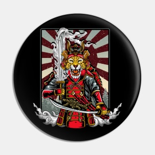 Samurai Cheetah Warrior Japan Japanese Pin