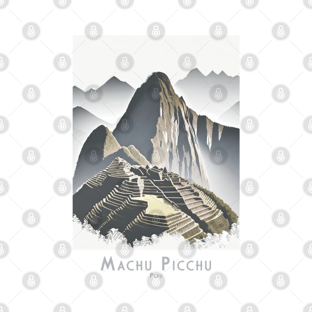 Machu Picchu Peru Minimalist Vintage Travel Poster by POD24