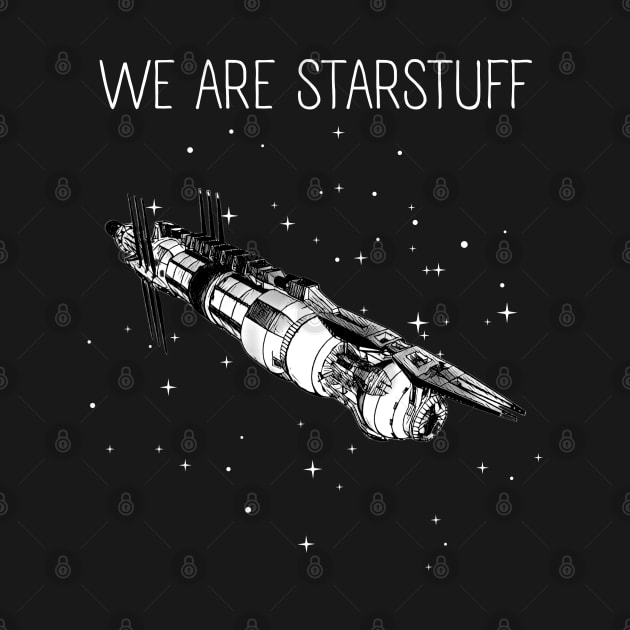 We Are Starstuff II - Space Station - Black - Sci-Fi by Fenay-Designs