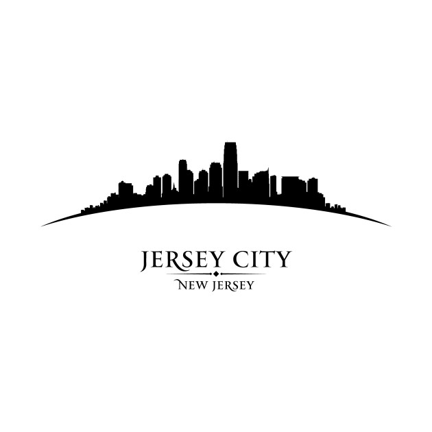 Jersey City New Jersey Skyline Detailed Silhouette Royalty Free
