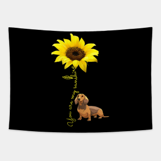 You Are My Sunshine Dachshund Sunflower Tapestry