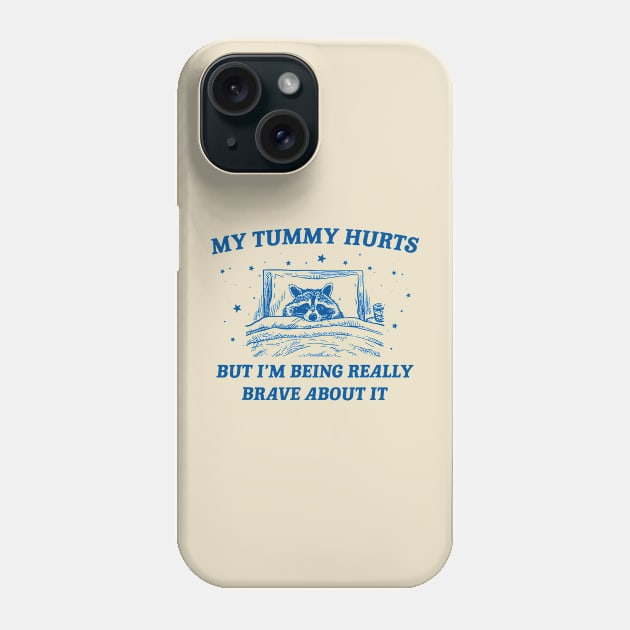 My Tummy Hurts Funny Raccoon Retro Cartoon Meme Old Cartoon Phone Case by KC Crafts & Creations